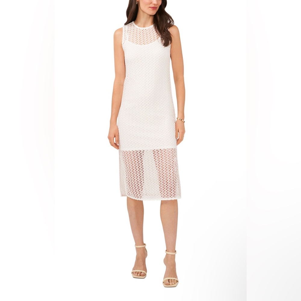 Women's Sleeveless Crochet Dress with Side Slits size M